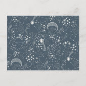 Celestial Starry Night Constellation Baby Shower Invitation Postcard (Back)
