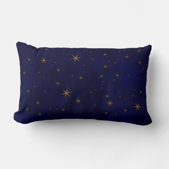 Celestial Starry Night Lumbar Pillow (Front)