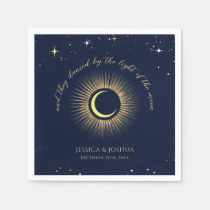 Celestial Starry Night Navy Mystical Wedding Napkins