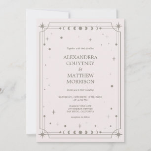 Celestial  Starry Night  Photo Wedding Invitation