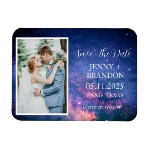 Celestial Starry Night Sky Galaxy Photo Romantic Magnet