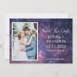Celestial Starry Night Sky Galaxy Photo Romantic Save The Date