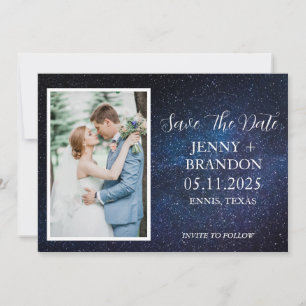 Celestial Starry Night Sky Galaxy Photo Romantic Save The Date