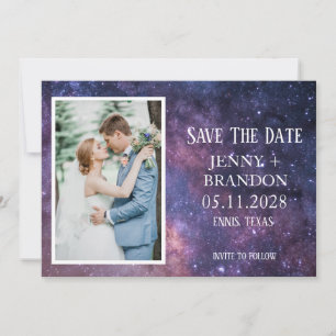 Celestial Starry Night Sky Galaxy Photo Romantic Save The Date
