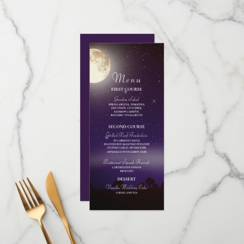 Celestial Starry Night Tree String Lights Wedding Menu