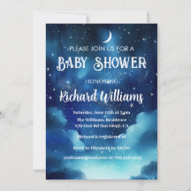 Celestial Starry Night Watercolor Baby Shower