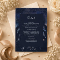 Celestial Starry Night Wedding Details Card