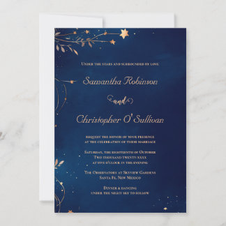 Celestial Starry Night Wedding Invitation