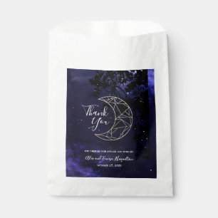 Celestial Starry Sky and Gold Moon Wedding Theme Favor Bag