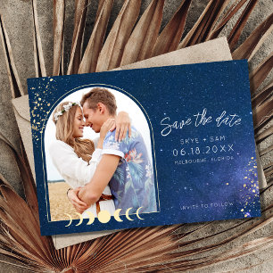 Celestial Starry Sky Romantic Photo Wedding  Save The Date