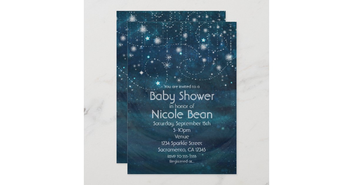 Starry Sky Baby Shower Invitation