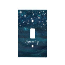 Celestial Starry Sky Swirls & Stars Light Switch Cover
