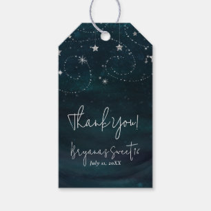Celestial Starry Sky Swirls & Stars Party Favor Gift Tags