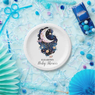 Celestial Starry Stars Baby Shower Paper Plates