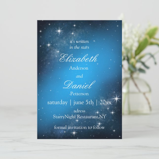 Celestial StarryNight Save The Date Wedding Invite (Standing Front)