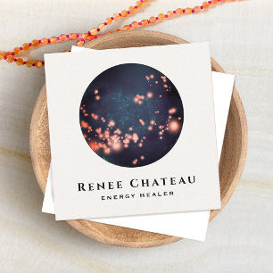 Celestial Stars Cosmic Energy Healer Yoga Teacher Square Business Card