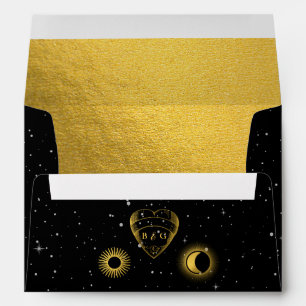 Celestial Stars Moon 5x7 Wedding Invitation Envelope