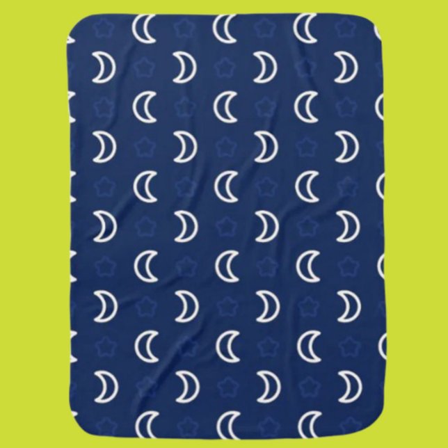 Celestial Stars & Moon Baby Blanket – Navy Blue (Creator Uploaded)