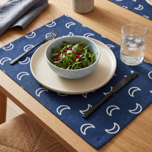 Celestial Stars & Moon Cloth Placemat – Navy Blue