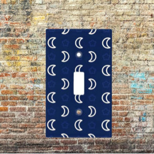 Celestial Stars & Moon Light Switch Cover – Navy