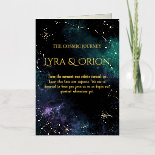 Celestial Stars   Navy/Gold Wedding Enclosure Card