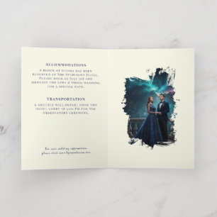 Celestial Stars   Navy/Gold Wedding Enclosure Card