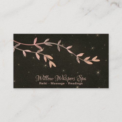  Celestial Stars Night Sky Willow Tree  Branch Business Card
