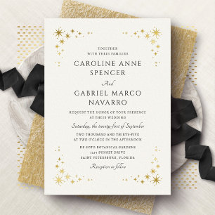 Celestial Stars Sky Wedding Foil Invitation