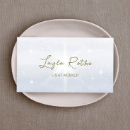 Celestial Stars Soft Blue Watercolor Business Card at Zazzle