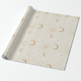 Celestial stars universe space light fabrics wrapping paper