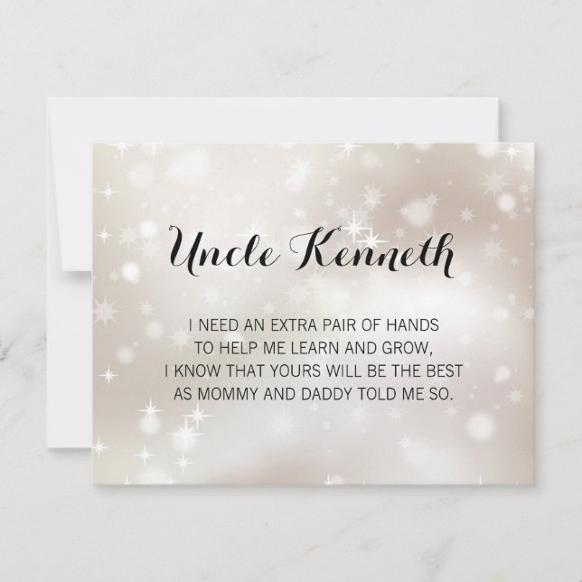 Celestial Stars Will You Be My Godfather Proposal Invitation (Front)