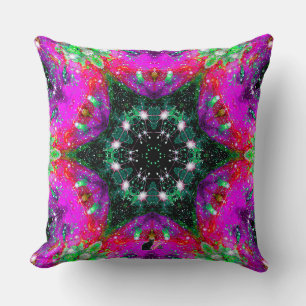 Celestial Stellar Kaleid Throw Pillow