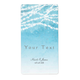 Celestial String Lights Blue Rustic Wine Label