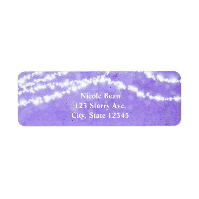 Celestial String Lights Purple Address Labels (Front)