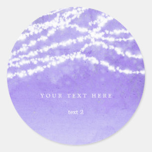 Celestial String Lights Purple Rustic Stickers