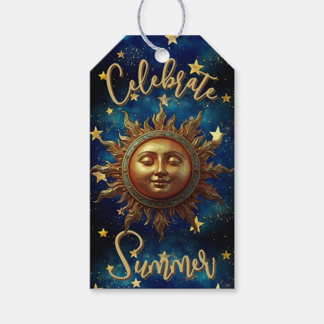 Celestial Summer Celebrate Summer  Gift Tags (Front)