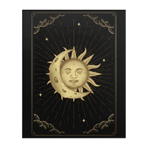 Celestial Sun and Moon Acrylic Print