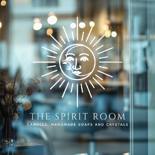 Celestial Sun and Moon Business Window Cling