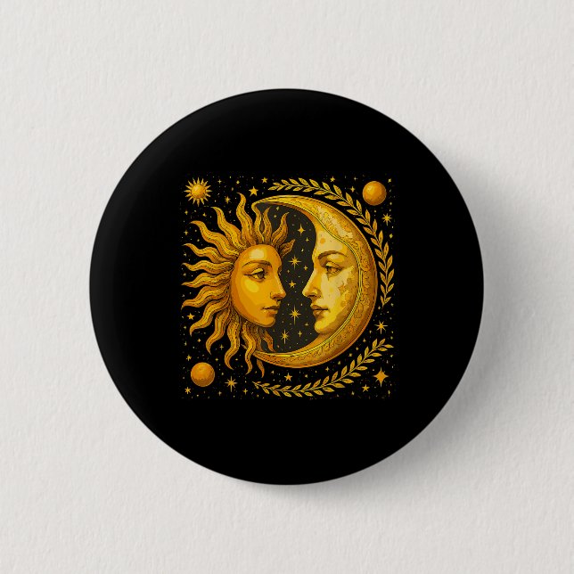 Celestial Sun And Moon  Button (Front)