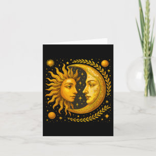 Celestial Sun And Moon Card