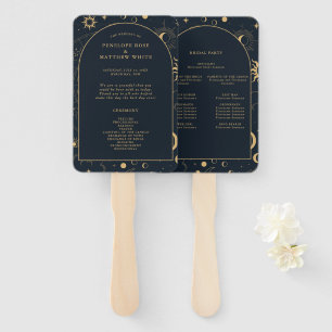 Celestial Sun and Moon Ceremony Program Hand Fan