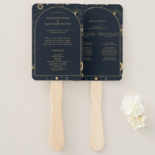 Celestial Sun and Moon Ceremony Program Hand Fan