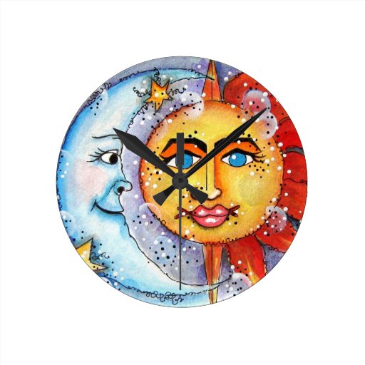 Celestial Sun and Moon Clock | Zazzle