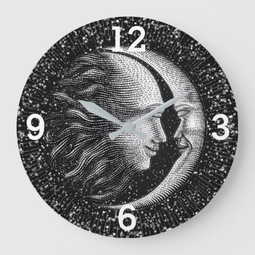 Celestial Sun and Moon Large Clock