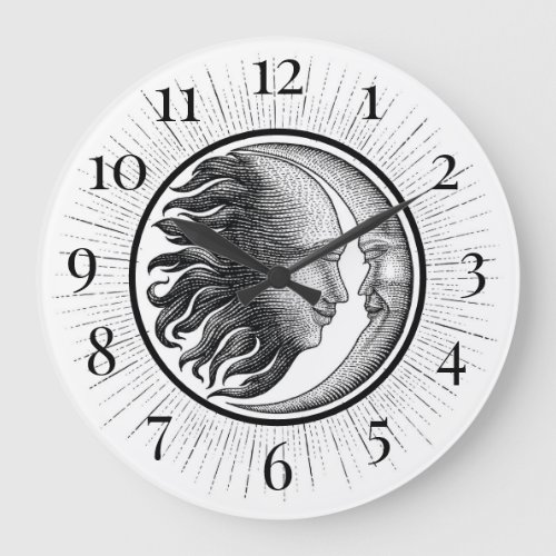 Celestial Sun and Moon Large Clock