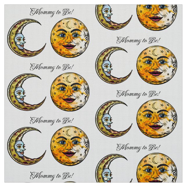 Celestial Sun and Moon Mommy to Be Fabric (Swatch)