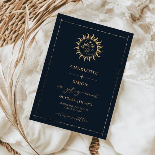 Celestial Sun and Moon Mystic Save the Date Invitation