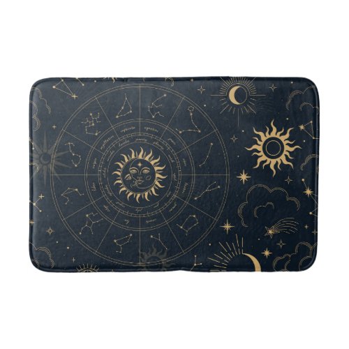 Celestial Sun and Moon Mystical Bath Mat