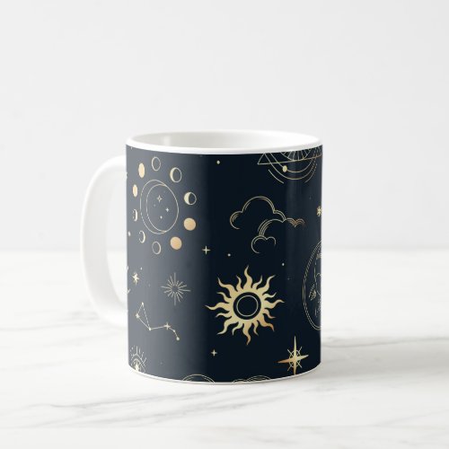 Celestial Sun and Moon Mystical  Coffee Mug