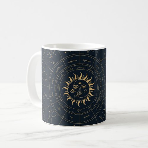 Celestial Sun and Moon Mystical Coffee Mug